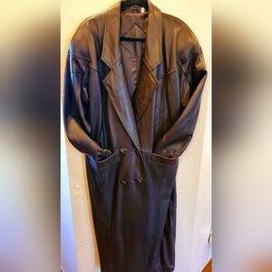 90's Vintage Preston & York Lamb Skin Trench Coat Size M
